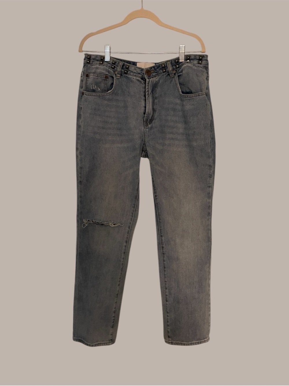 One Teaspoon Denim  Boyfriend Straight Distressed Jeans 31
